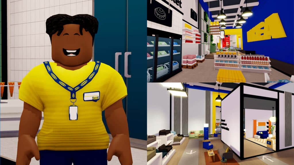 In-game screenshots of IKEA's virtual store (Image via esports.gg)