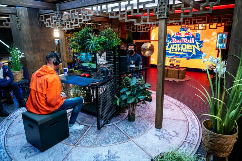 AyoRichie (L) and Joka (R) compete at Red Bull Golden Letters 2023 at The Red Bull Gaming Sphere (Image via Mark Roe & Red Bull)