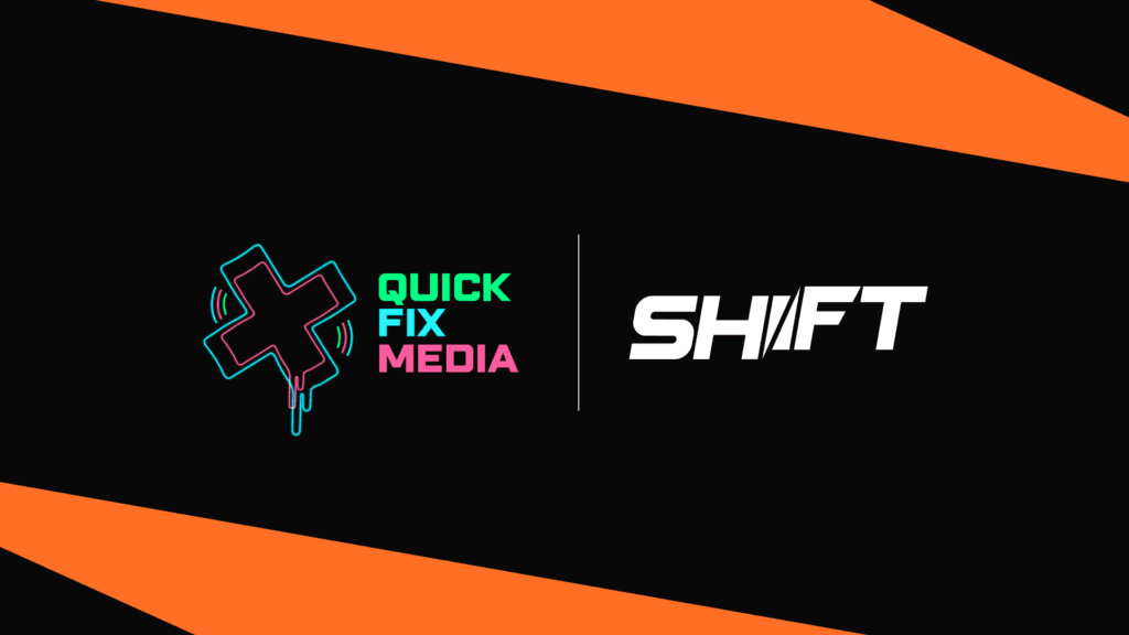 Official graphic announcing Shift's partnership with Quick Fix Media (Image via ShiftRLE)