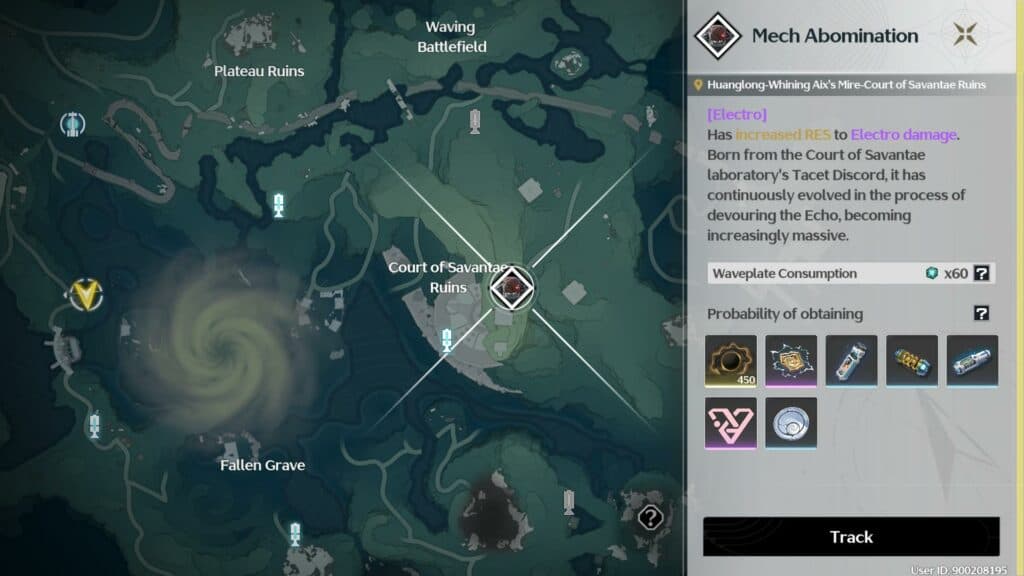 Wuthering Waves Mech Abomination location for Yinlin (image via esports.gg)