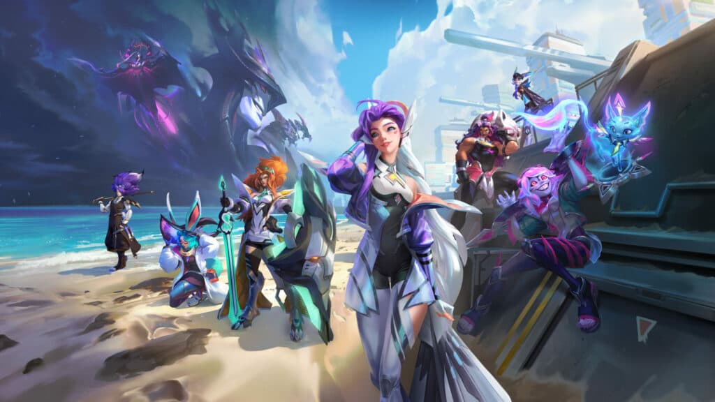 League of Legends Anima Squad skins and Primordian skins (Image via Riot Games)