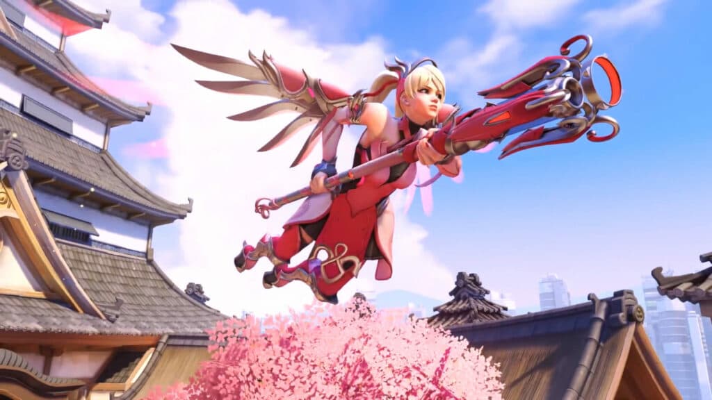 Pink Mercy skin screenshot (Image via Blizzard Entertainment)