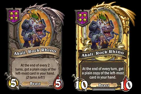 Rock Master Voone's Akali, Rock Rhino Buddy (Images via Blizzard Entertainment)