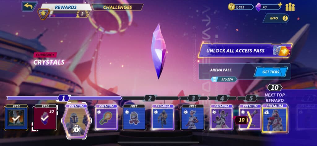 Star Wars: Hunters Arena Pass rewards.