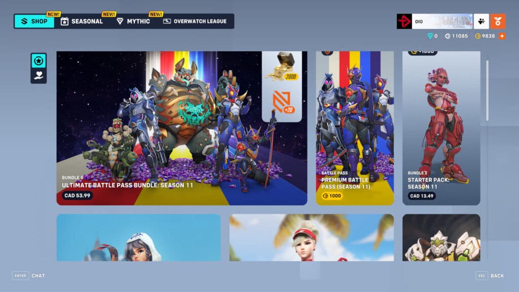 Overwatch 2 Season 11 shop (Image via esports.gg)
