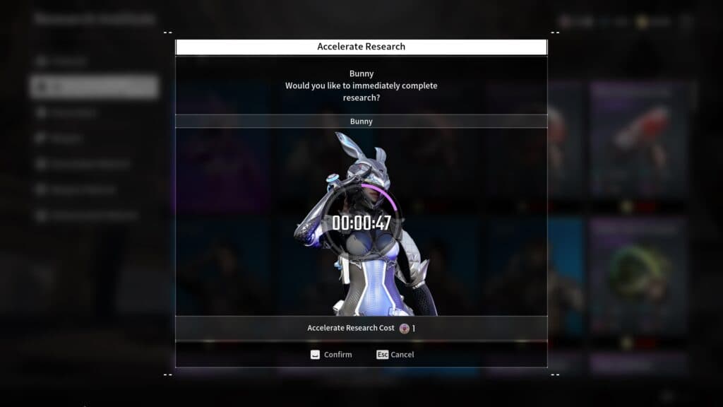 You can spend Caliber to complete Anais' Research Request instantly