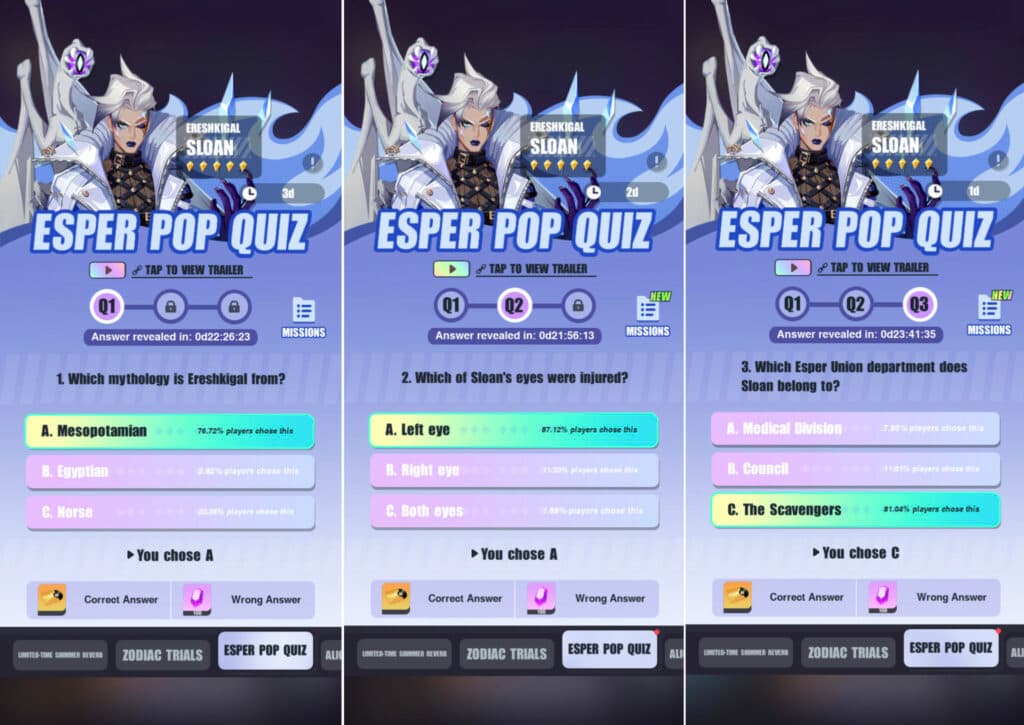 Dislyte quiz answers Sloan (Ereshkigal) (Image via esports.gg)