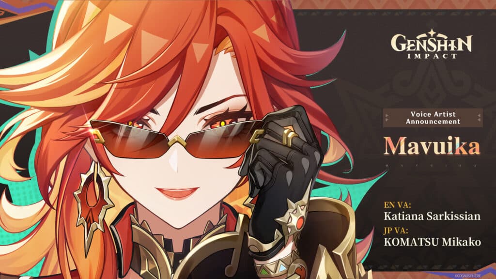 Mavuika voice actors in Genshin Impact (image via HoYoverse)