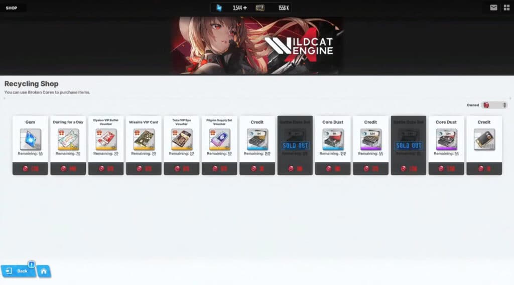 Goddess of Victory: NIKKE free Gems by exchanging Broken Core from Co-op mode (Image via esports.gg)