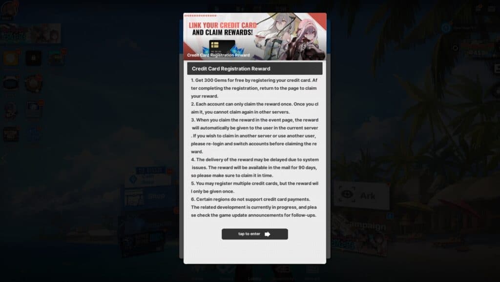 Goddess of Victory: NIKKE free Gems by linking your credit card (Image via esports.gg)