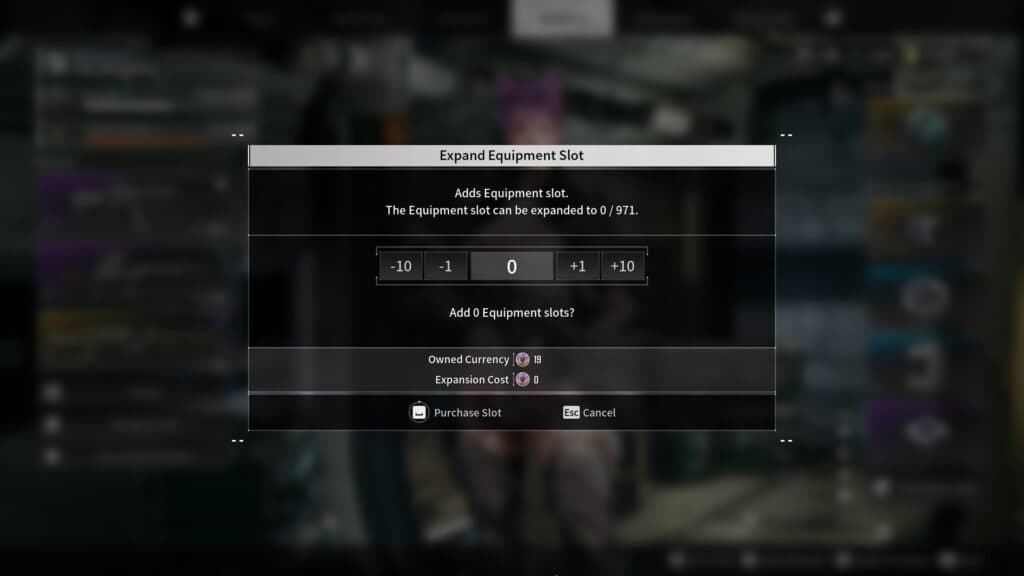 You can purchase additional Equipment Slots using Caliber