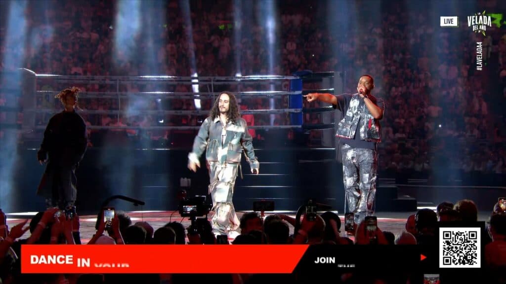 Will Smith on stage with Marc Cucurella and Nico Williams (Image via esports.gg)