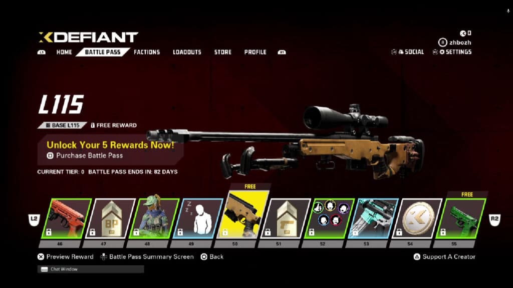 L115 in XDefiant Season 1 Battle Pass (image via esports.gg)