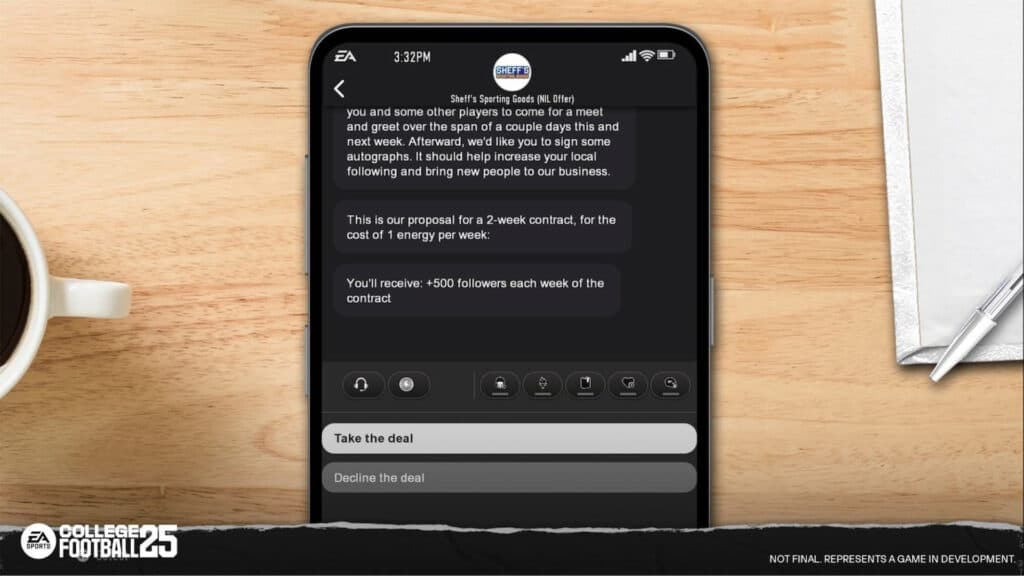 Example of a NIL deal (Image via EA)