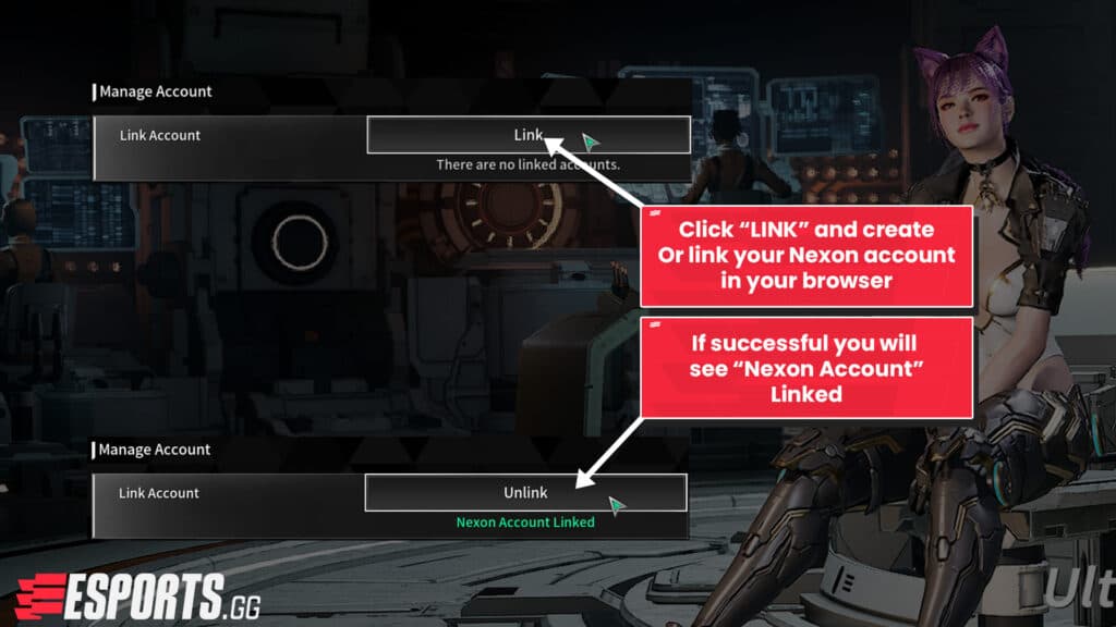 GO to Menu -> Options -> Account to link your Nexon account