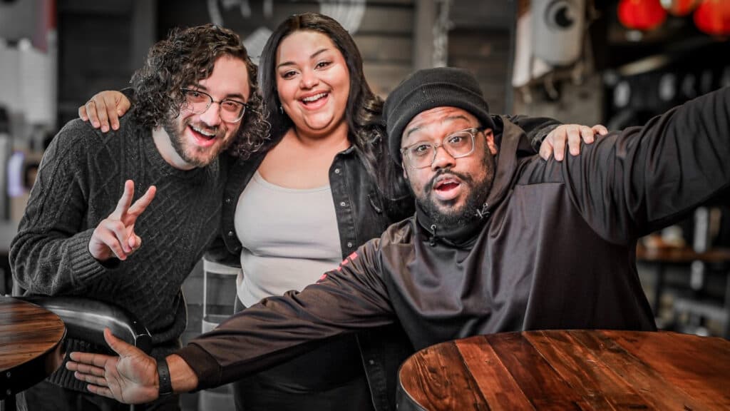 Podcast hosts (Image via Crunchyroll)