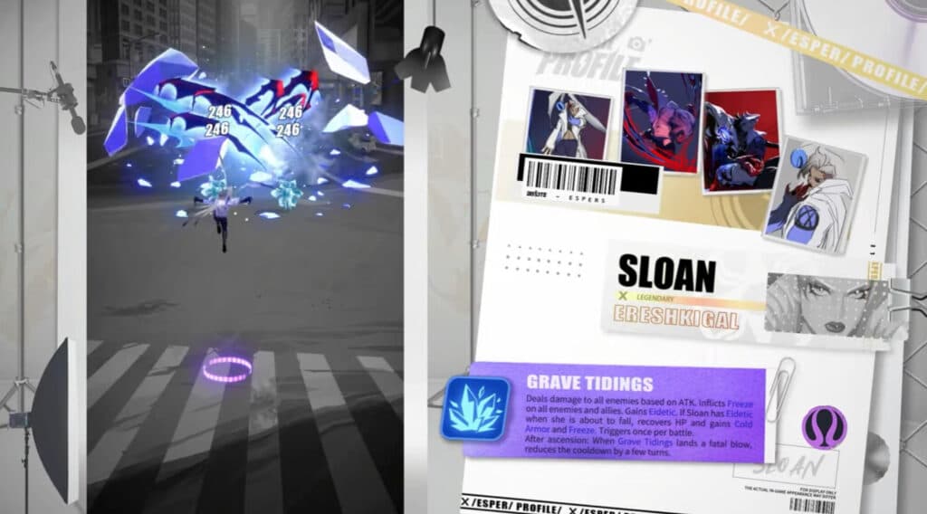 Sloan using her Grave Tidings ability (Image via Lilith Games)