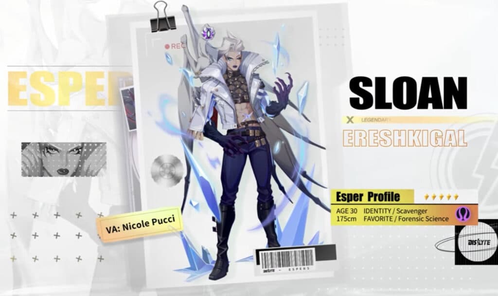 The Dislyte Esper Pop Quiz Sloan answers can be found in the Esper's profile (Image via Lilith Games)