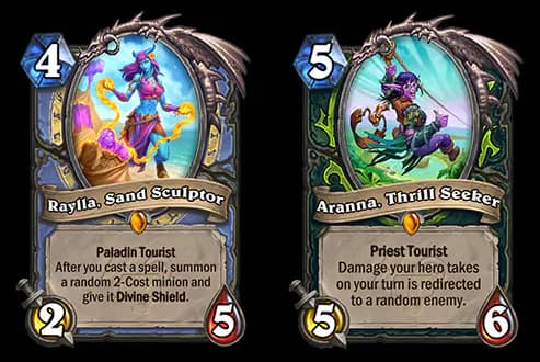 Raylla, Sand Sculptor and Aranna, Thrill Seeker (Images via Blizzard Entertainment)