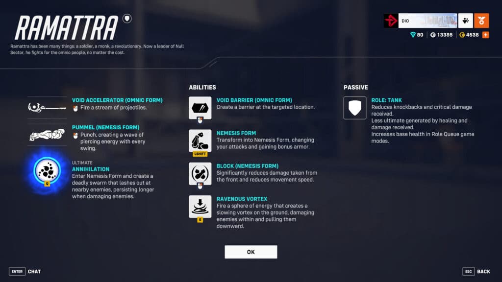 Ramattra's ability cooldowns are no longer all 11 seconds (Image via esports.gg)