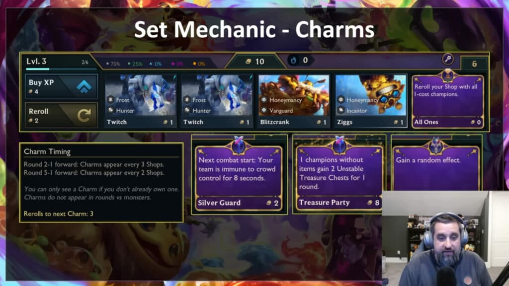 Charms in Teamfight Tactics (Image via <a href="https://www.youtube.com/watch?v=PfIbXTsNGac">Mortdog</a>)