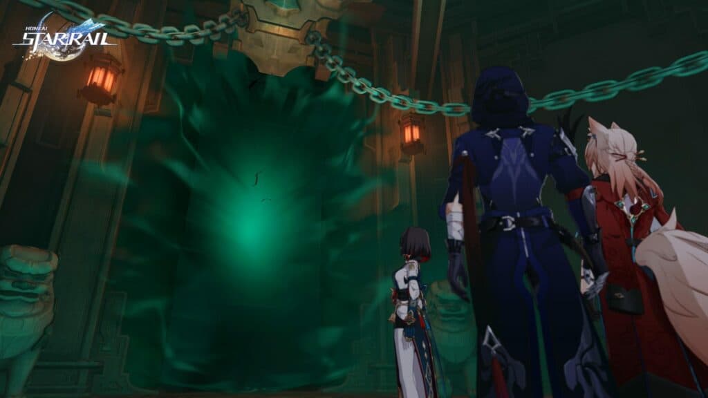 Moze and other characters in the Shackling Prison in Honkai Star Rail (Image via miHoYo)