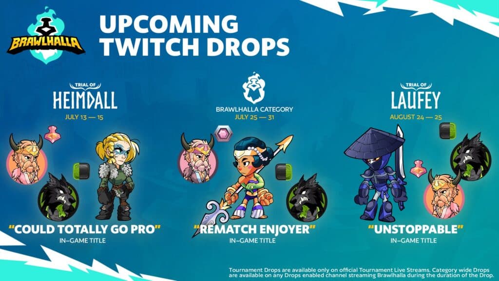 Twitch drops at the Trial of Laufey (Image via Brawlhalla Esports)
