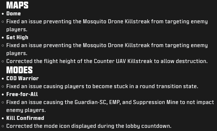 Maps and Modes (image via Activision Publishing Inc.)