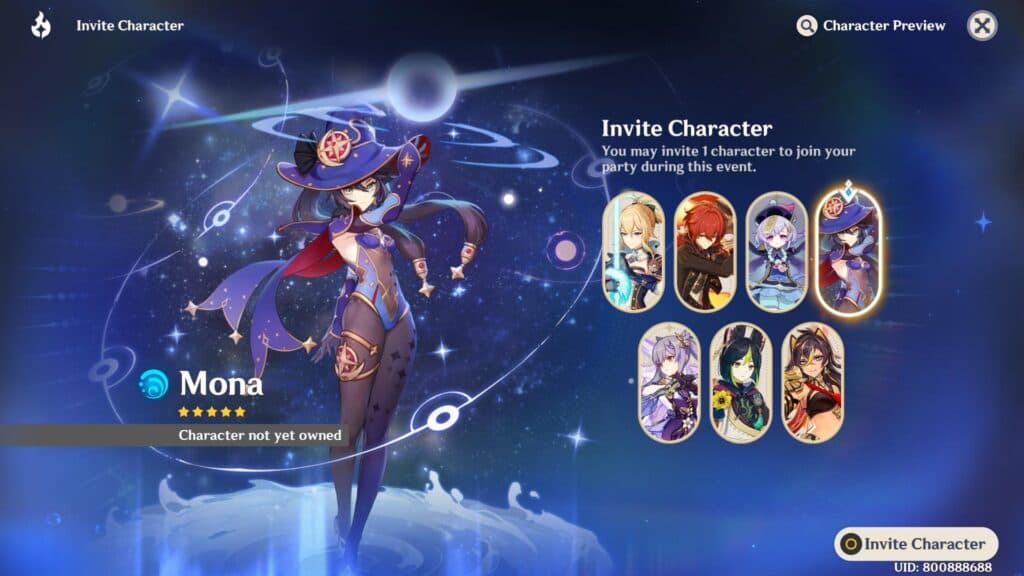 Claiming the free 5-star character in Genshin Impact (Image via esports.gg)