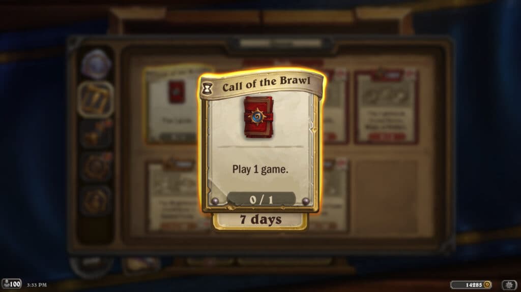 Screenshot of the quest for the free Standard card pack (Image via esports.gg)
