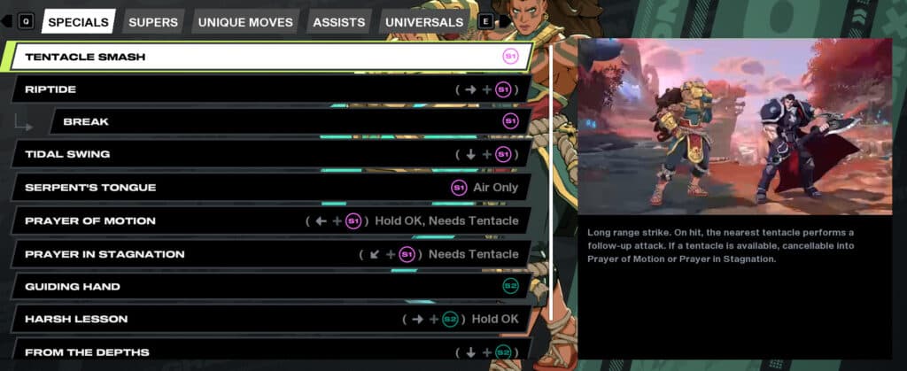 Move list screenshot (Image via esports.gg)