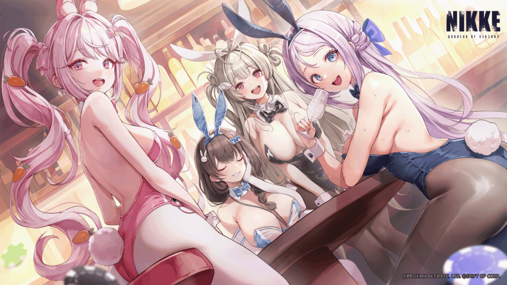 NIKKEs in bunny outfits from the Golden Coin Rush Event