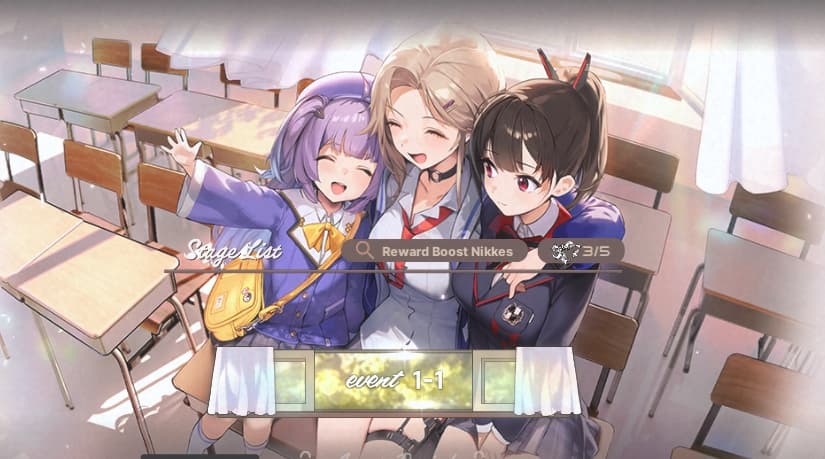 Rei, Ein and Zwei artwork from Juvenile Days Event in Goddess of Victory: NIKKE