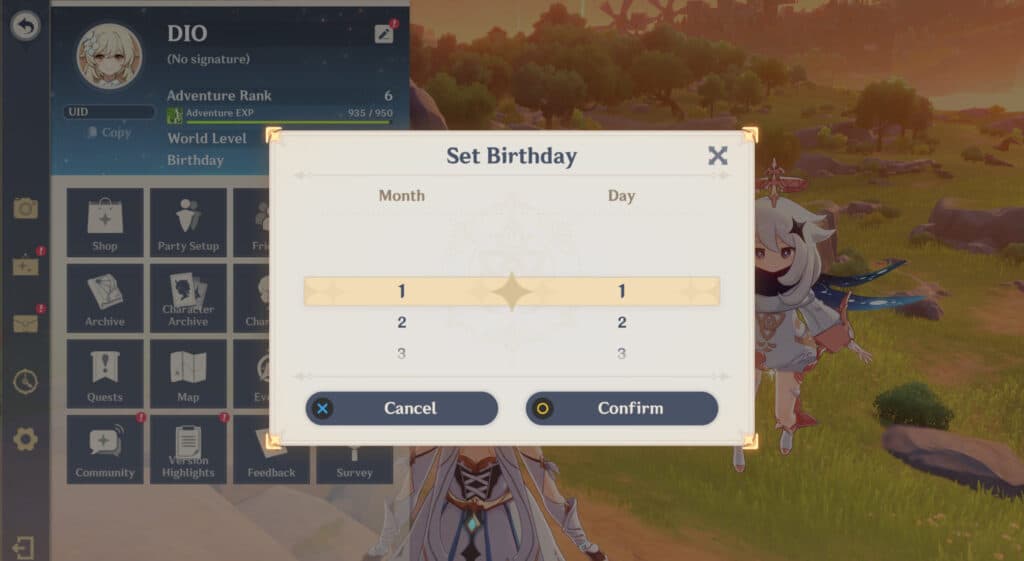 You cannot change your birthday in the game after setting and confirming it (Image via esports.gg)