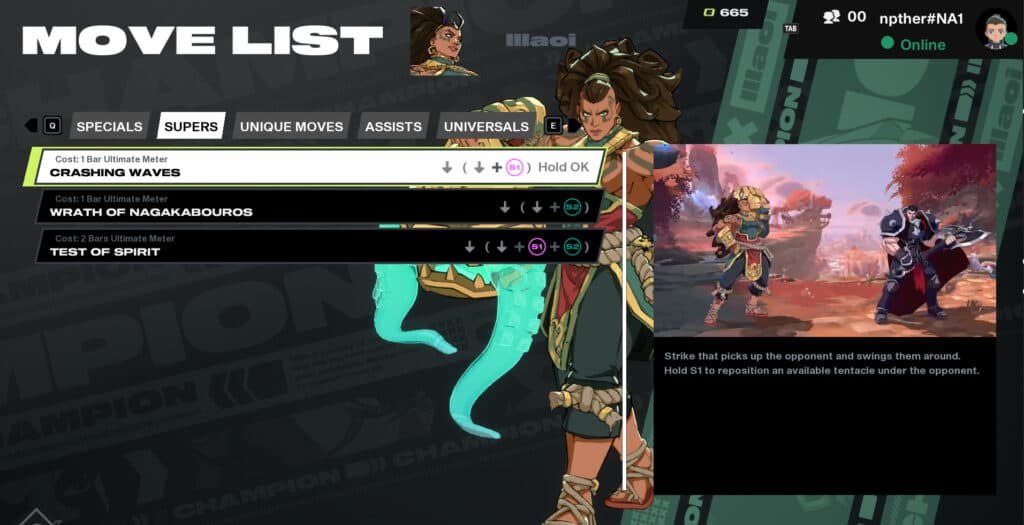 Illaoi's move list (Image via esports.gg)