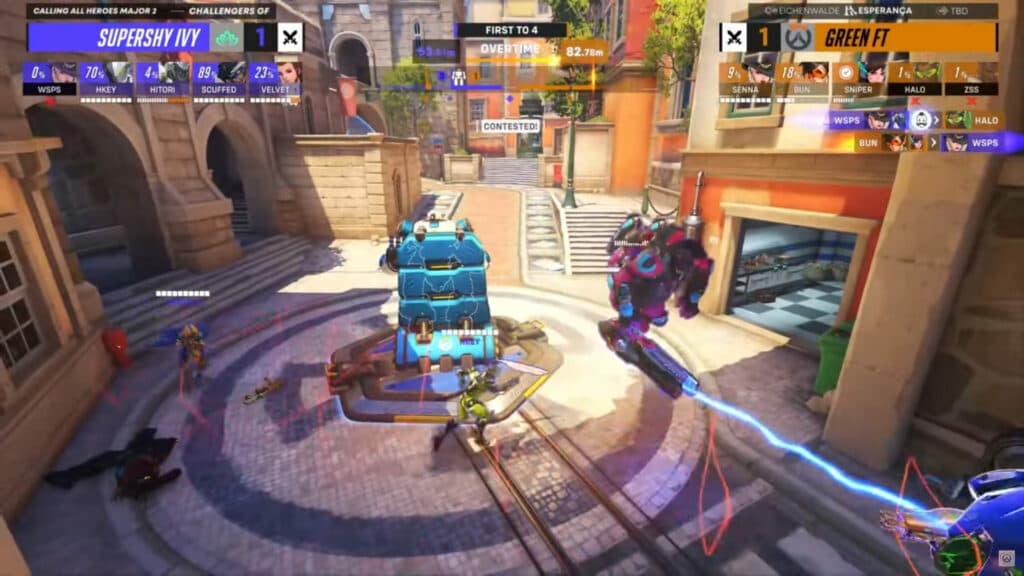 Supershy Ivy versus Green Fortnite in Overwatch 2 (Image via Blizzard Entertainment)