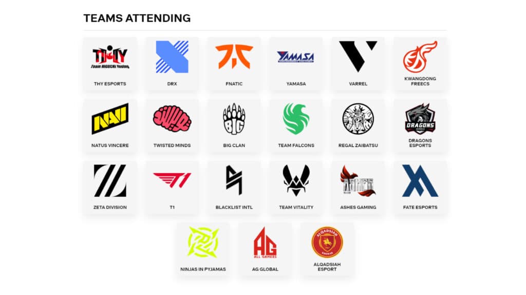 Esports World Cup teams (Image via Esports World Cup)