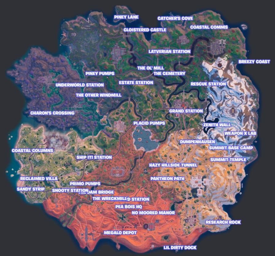 Fortnite landmarks (Image via Fortnite.GG)
