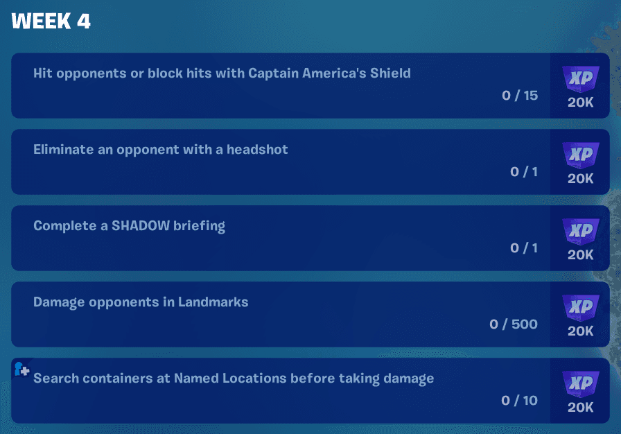Week 4 quests screenshot (Image via esports.gg)