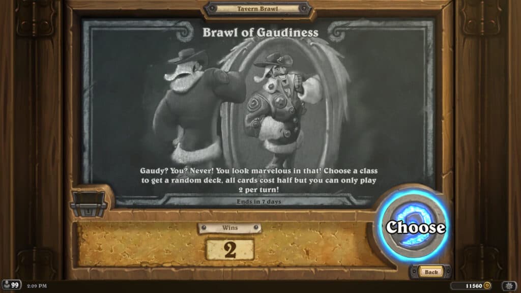 Hearthstone Brawl of Gaudiness Tavern Brawl chalkboard (Image via esports.gg)