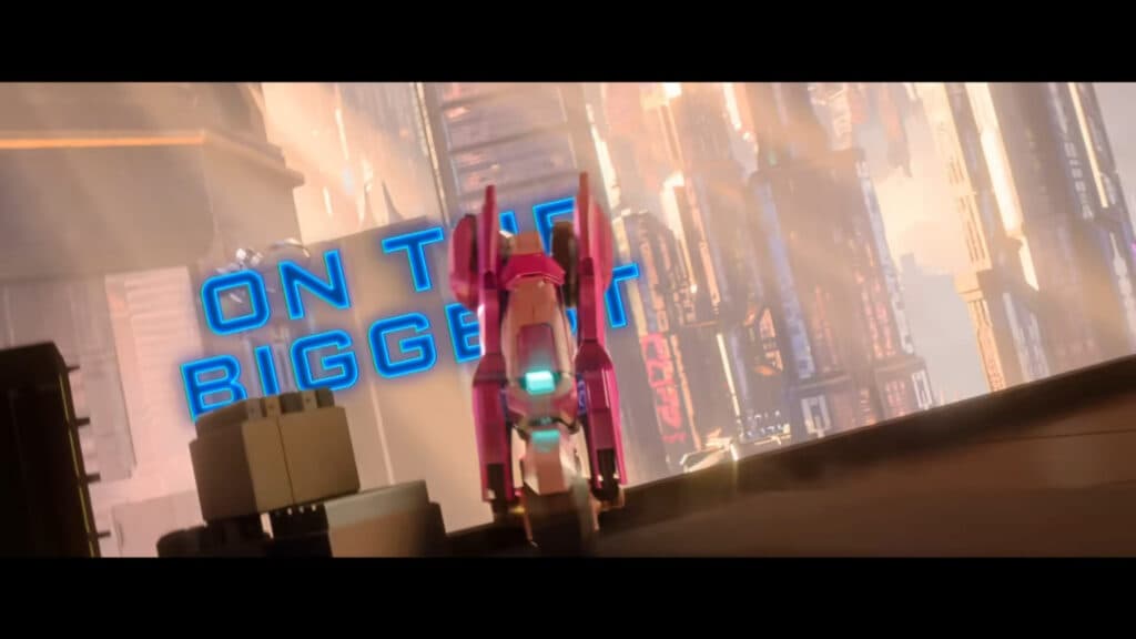 Elita-1 transforming into her alt mode in Transformers One (Image via Paramount Pictures)