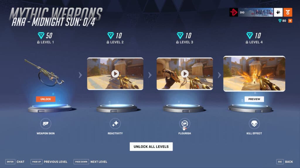 Mythic Ana weapon skin screenshot (Image via esports.gg)