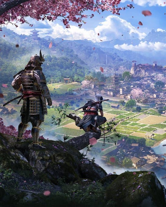 Assassin’s Creed Shadows artwork featuring Yasuke and Naoe (Image via Ubisoft)