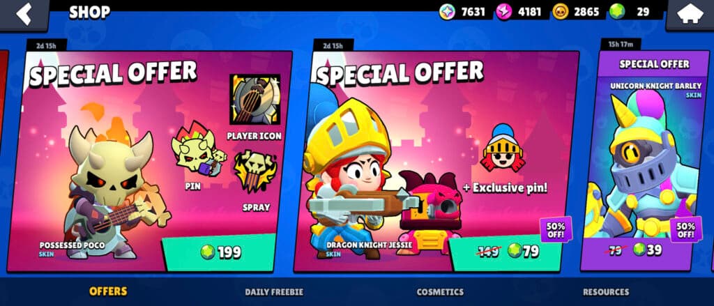 Special offers in the Brawl Stars shop (image via esports.gg)