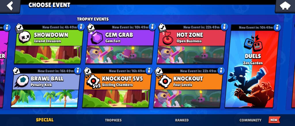 Game modes in Brawl Stars (image via esports.gg)