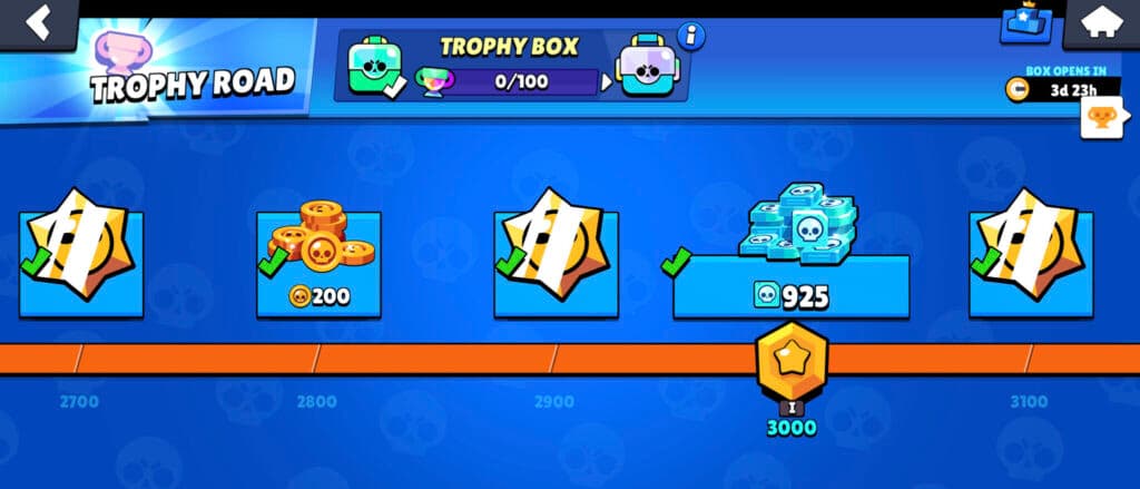 Credits on the Brawl Stars Trophy Road (image via esports.gg)