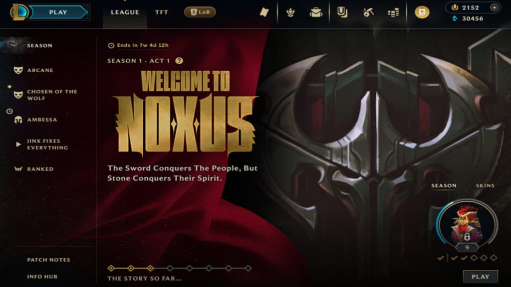Example of the first season thematic client (Image via Riot Games)