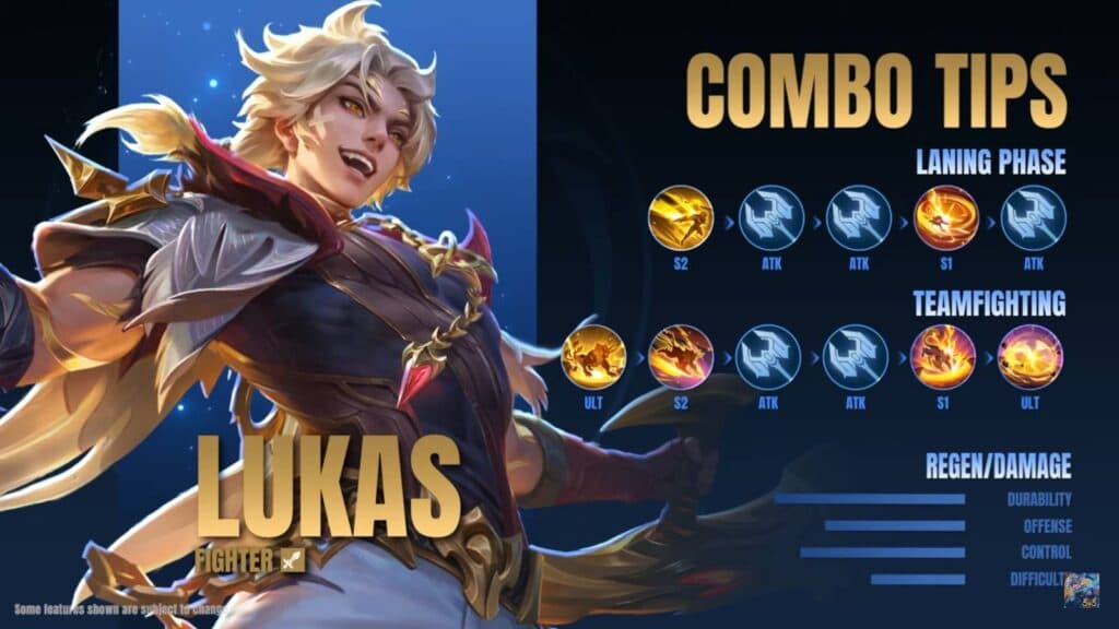 Lukas combos in MLBB (image via Moonton)