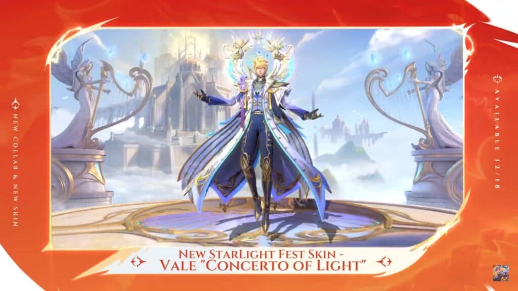 The Starlight skin Concerto of Light for MLBB Vale (image via Moonton)