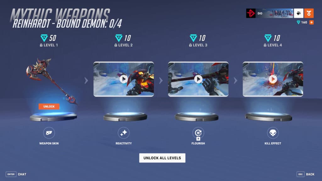 Reinhardt mythic weapon skin screenshot (Image via esports.gg)